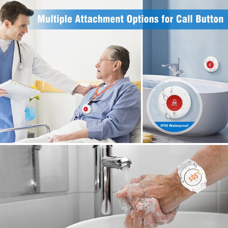 Daytech Caregiver Pager Wireless Call Button Elderly Nurse Alert System