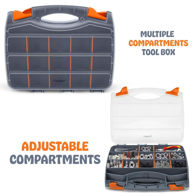 Crystals Tool Box Organiser - Double Side Tool Storage Organisers