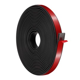 PATIKIL Neoprene Rubber Strips 1/2" Wide x 1/16" Thick x 15' Long, Self Adhesive Solid Rubber Sheet for Shock Absorption Gasket DIY Crafts Sealing Weather Striping, Black