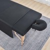 Kesfey 3-Piece Black Microfiber Massage Sheet Set, Includes Massage Flat