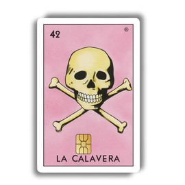 Loteria Custom Decal Credit Card Cover Vinyl Skin Sticker:_El Catrin_Large Chip