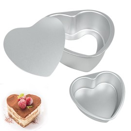 FRIGIIRE FRIGIIRE Heart Cake Pan 6+8inch Heart Shaped Cake Pan Removable Bottom Deep Mold Aluminum