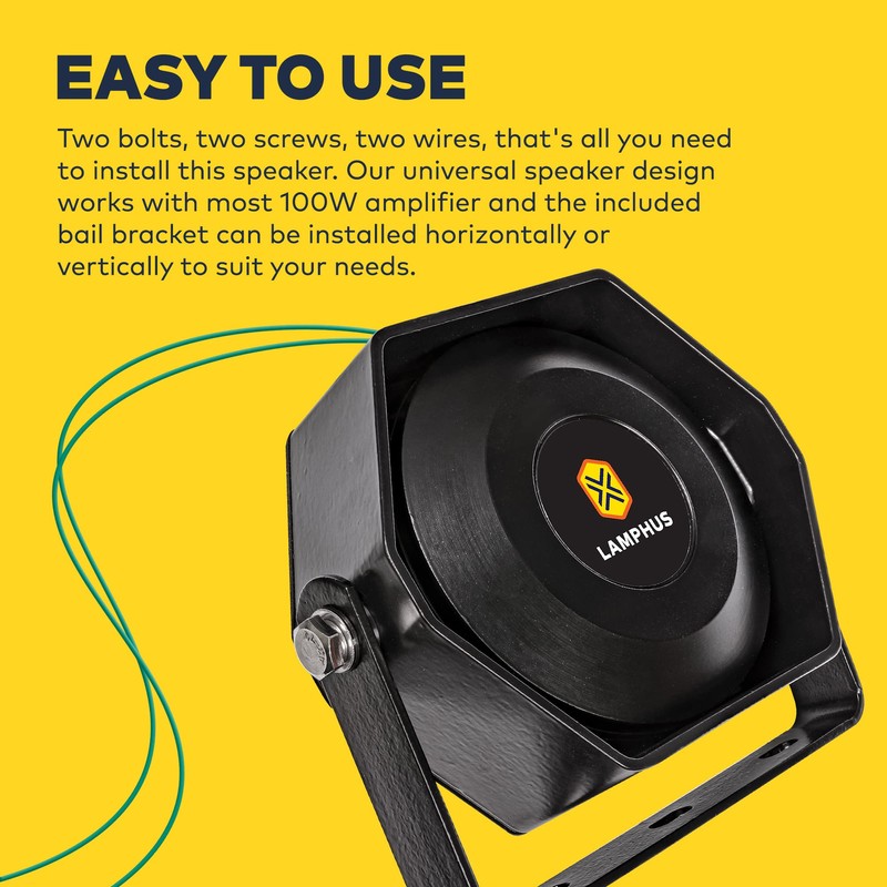 LAMPHUS SoundAlert 100 W Compact Slim Speaker [118-124 dB] [IP66