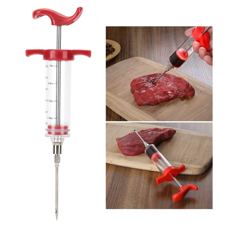 Marinade Injector Flavor Spices Sauces Syringes with 5 Needles for