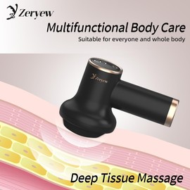 ZY ZERYEW Cordless Cellulite Massager, Handheld Lymphatic Drainage Tool, Mini Body Sculpting Machine with 9 Speeds and 8 Massage Heads, Lymphatic Drainage Massage Tool for Legs Butt Belly Fat