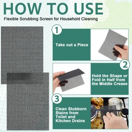 Skyley 12 Pack Flexible Scrubbing Screen Cleaning Mesh for Household 5.5 x 4 Inch Cleaner Toilet Hard Water Ring Remover Scouring Pad Abrasive Grit Cleaning Screen for Remove Carbon, Rust and Scale