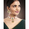 Aheli Gold Plated Rani Pink Green Kundan & Beads Studded