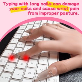 Hiupgo Raised Keyboard Stickers for Long Nails - Comfortable Typing Keyboard Covers for Typing and Gaming Using on Laptop PC Computer Notebook Desktop (Pudding Shape 20 pcs)