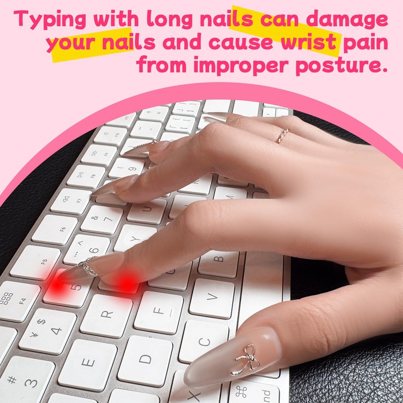 Hiupgo Raised Keyboard Stickers for Long Nails - Comfortable Typing