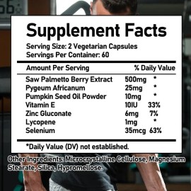 Men’s Wellness Supplement Capsules, Daily Nutritional Support Formula for Adult Men, Herbal Blend with Vitamins, Easy-to-Take Capsules, 120 Count