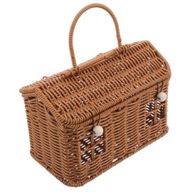 Outanaya Handmade Woven Basket with Handle Creative Storage for Sundries for Weddings Parties and Home Unique Decorative Picnic Basket for Gifting