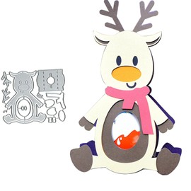 lilyshopingstore Christmas Deer Box Cutting Die Cuts, DIY Crafts Template Christmas Deer Box Scrapbook Cards Cutting Dies Cut Stencils for DIY Embossing Card Making Decorative Paper Dies Scrapbooking