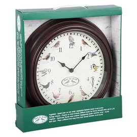 Esschert Design Esschert Design FB416 Bird Sounds Clock, Dark Brown