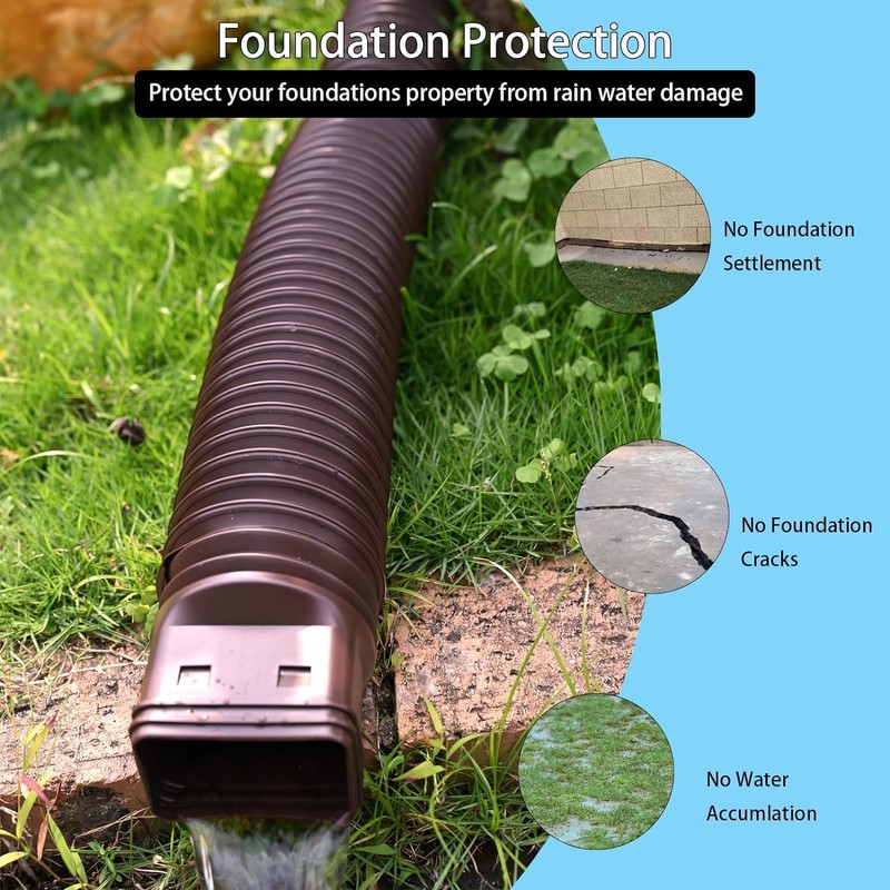 HAHOME 2 Pack Rain Gutter Downspout Extensions,Drain Downspout Extender Diverter,