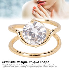 Rhinestone Fingernail Rings, Women's Fingernail Rings, Electroplated Copper Nail Rings, Exquisite, Stylish Nail Art Rings for Dance Party (3053 Gold)