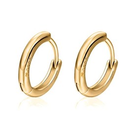 925 Silver Earrings for Women Minimalist Style Simple Hoop Earrings 925 Silver for Women or 18K Gold, Ideal as a Gift for Mother's Day... Earrings Girls. Jewellery Women, Gold - silver, No Gemstone