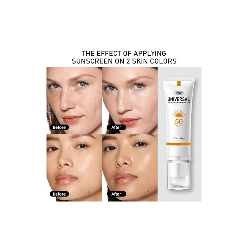 VGO Protector Solar Tintado Para Rostro Spf 50, Crema Solar