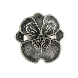 Bezelry 12 Pieces Pansy Gray Silver Metal Shank Buttons 18mm (11/16 inch)