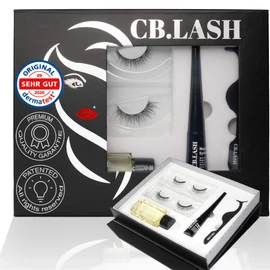 CB Lash Luxury Collection 2 Pairs of Premium Magnetic Eyelashes and Waterproof Magnetic Eyeliner with Cleanser & Tweezers, Natural Look