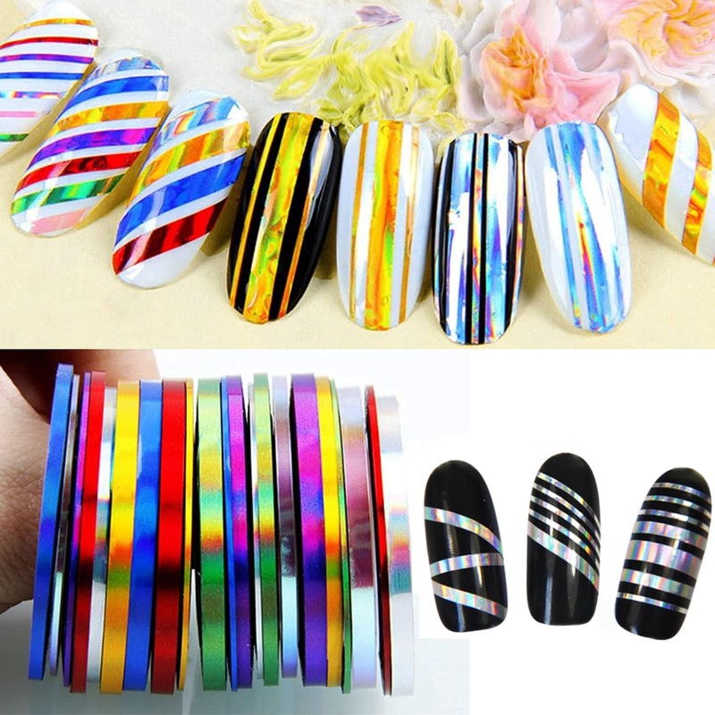 Nail Art Striping Tape Lines Kit 36 pcs 1mm 2mm