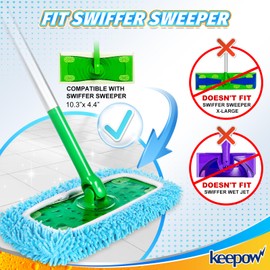 KEEPOW Reusable for Flash Speed Mop Refill Wipes, Microfiber for Flash Mop Refill Pads, Super Absorbent Floor Mop Pad Refills for Flash Speedmop, Machine Washable Up to 100x (6 Pack)