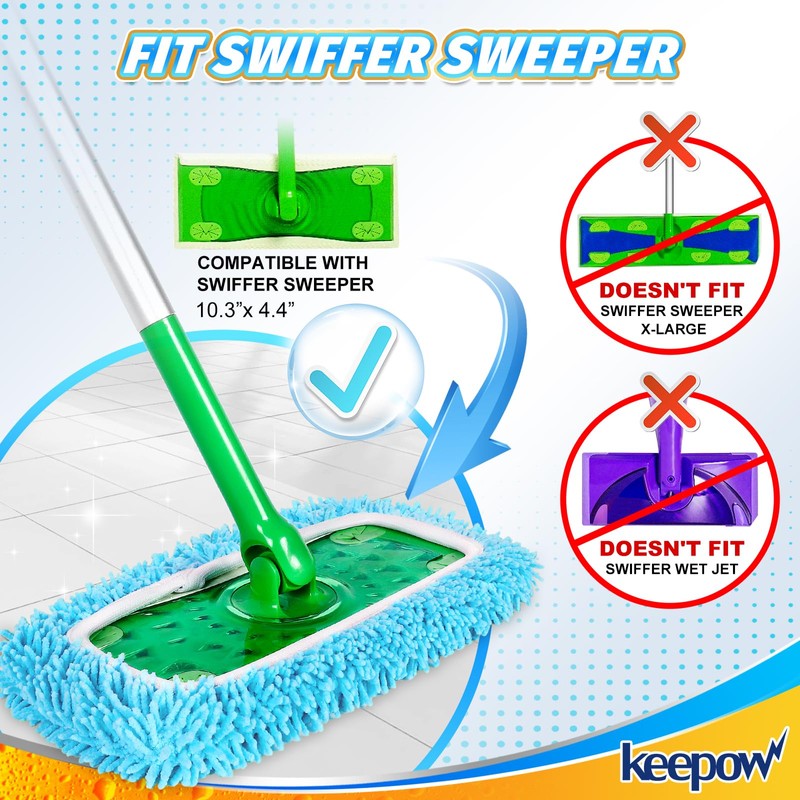 KEEPOW Reusable for Flash Speed Mop Refill Wipes, Microfiber for