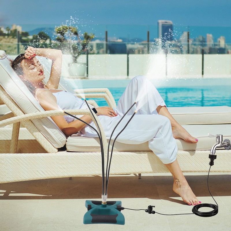 Standing Misters Outdoor Misting Cooling System Flexible Adjustable Angle Anti