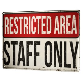 Tin Sign Nostalgia Profession Staff Only