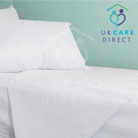 UK Care Direct 100% Cotton Hospital Quality Cool Touch Moisture Wicking Flat Sheet/Top Sheet - King Size 274cm x 294cm (108" x 116") – Machine Washable