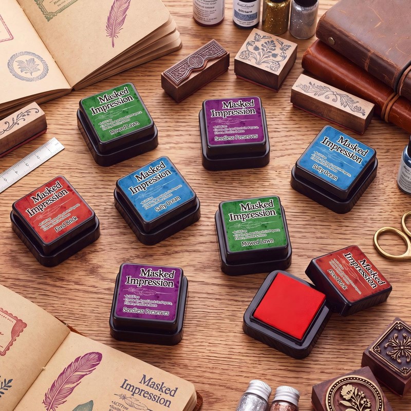 8 Pcs Mini Ink Pads for Stamps Water Based Stamp