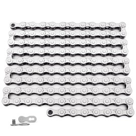 Bicycle Chain 9 Compartments Stainless Steel Single Speed Bicycle Chain Tool 116 Links Chain Lock Hub Gear 1/2 x 11/128 Inch for MTB/Road/E-Bike
