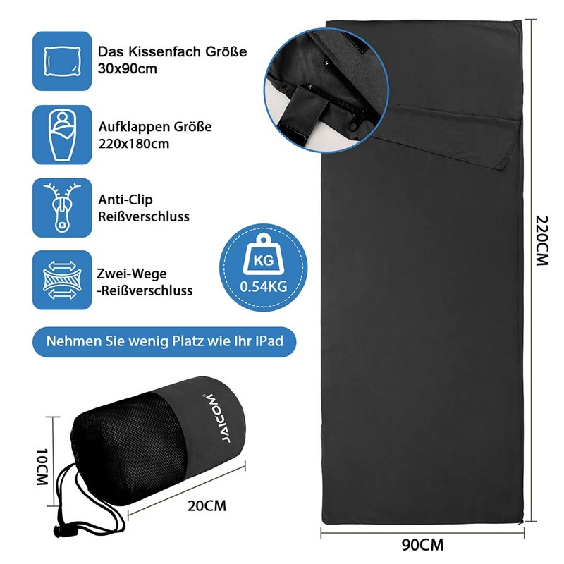 JAICOM Sleeping Bag, Ultralight Silk Sleeping Bag for Travel, Comfortable