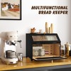 HOLTICO Double Layer Bread Box With Golden Trim for Countertop,