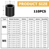 110 Pcs Plastic Spacers ABS Round Spacer M6 M8 Rubber