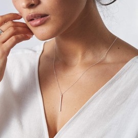 Long tiantian Necklaces for Women Silver Y Lariat Bar Necklace Earrings Set for Women Teen Girl Gifts Jewelry for Women Gold Necklace Women Initial Necklace for Women Gifts for Sister Teenage Girl Gifts Minimalist Drop Bar Y Chain Pendant Vertical Bar Da