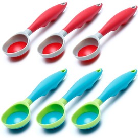 Ice Cream Scoop, 6PCS Nonstick Anti-Freeze Food grade PPR Rubber Ice Cream Scooper with the Hung Hole Design, Comfortable Handle, Dishwasher Safe,Ice Cream Scoops (6)