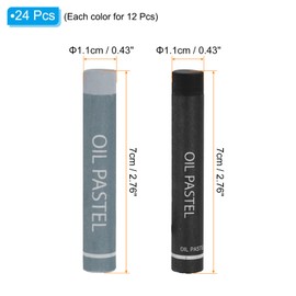 PATIKIL Black, Grey Oil Pastels, Pack of 24 Soft Oil Pastels, Creamy Pastel Pencils, Art Supplies for Art Painting, Drawing, Mixing, Graffiti for Artists, Beginners