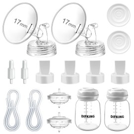 DIFKING Pump Parts Compatible with Spectra S2 S1 9 Plus Synergy Gold for Spectra Pump Parts Replacement Kit Accessory 17mm Flange Duckbill Valve Tubing Bottle Connector Backflow Protector