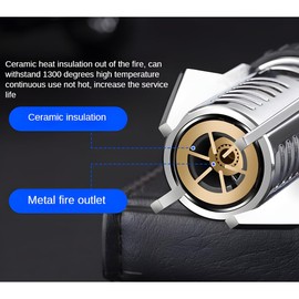 DKMHA Torch Lighter with Adjustable Flame, Windproof Jet Flame, Refillable Butane Saber Lighter with Safety Lock for Campfires, BBQ, Baking, Camping & Gifts, Does not Include Butane Gas (Blue 2PCS)