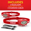 Eveready X200 LED Rechargeable Headlamps (2-Pack), Super Bright IPX4 Water