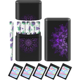 SafeDelux 5-Hole King Size Cone Holder Case, Classic Cone Storage Box Multifunctional King Size Lightweight Cone Holder Case for 5 Pieces Cones (Datura)