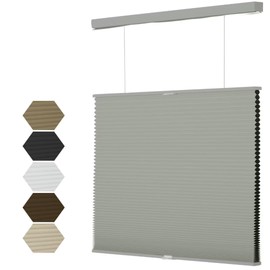 MYshade Top Down Bottom Up（TDBU Cellular Shades, 1.5 inch Cordless Blackout Honeycomb Pleated Blinds for Windows Home Bedroom Office, Light Control, Thermal Insulated, 27" W x 72" H, Gray