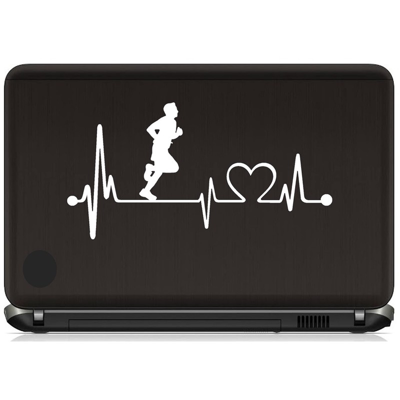 Run Guy Heartbeat Lifeline Decal for Car Window BGK1009
