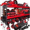 Spampur Power Tool Organizer Wall Mount with 4-Outlet Power Strip,