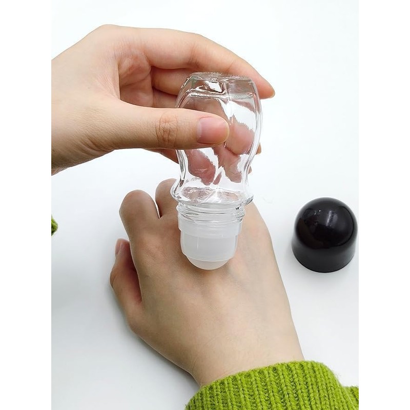 Clear Glass Roller Bottles with Plastic Ball,Deodorant Roll On Bottles