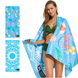 EMPULSE Sand-Free Beach Towel | Ultra-Absorbent & Quick-Drying | Premium Waffle Weave Feel | 160x80cm | Lightweight & Compact – Ideal for Beach,Travel, Pool, & More! (Coastal CHILL)