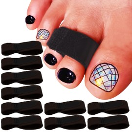 Skeerthy 12 Pack Broken Toe Wrap Fabric Hammer Toe Corrector Compression Cushion Toe Wraps, Toe Splints for Overlapping Toe, Toe Straighten, Broken Toe, Crooked