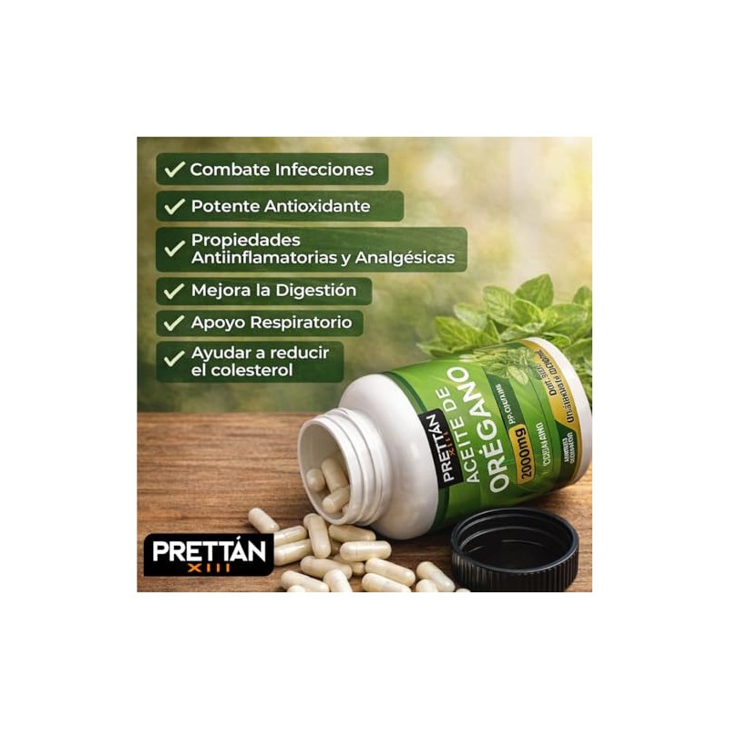 PRETTÁN XIII Aceite de Orégano Concentrado 60 Cápsulas