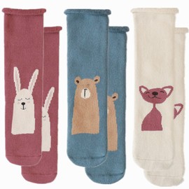 iNszkoos 3 Pairs Thicken Terry Baby Knee High Socks 0-8 Years Kids Thermal Winter Over-knee High Stocking Baby Soft Cotton Warm Socks For Girls Boys Newborn Toddlers Long Socks