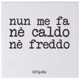 VdE Home Tivoli 1996 20 x 20 cm Square Ceramic Tiles with Cork Backing, White, Black Lettering S.P.Q.eRe